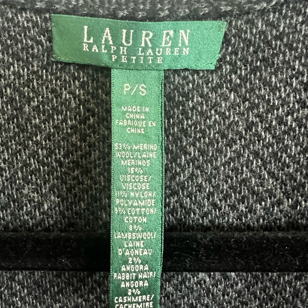 🆕🖤 NWT RALPH LAUREN Batwing Cardigan IN Gray/Black | Women’s S/P - Picture 5 of 8